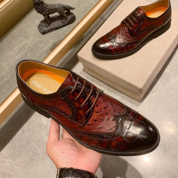 Louis Vuitton Men Shoes Business Luxury Brand LV Dress Shoes with Original Box