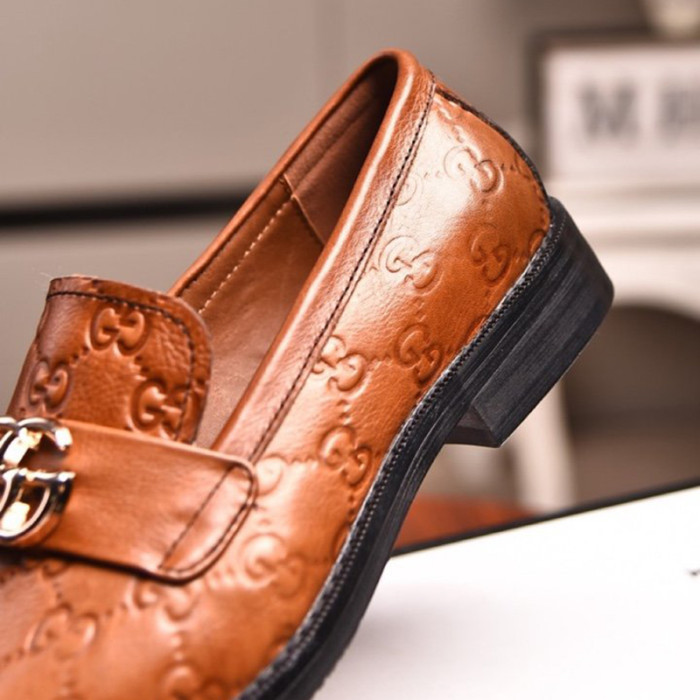 Gucci Mens Shoes Leather Design Luxury Brand Business Dress Shoes for Men with Original Box