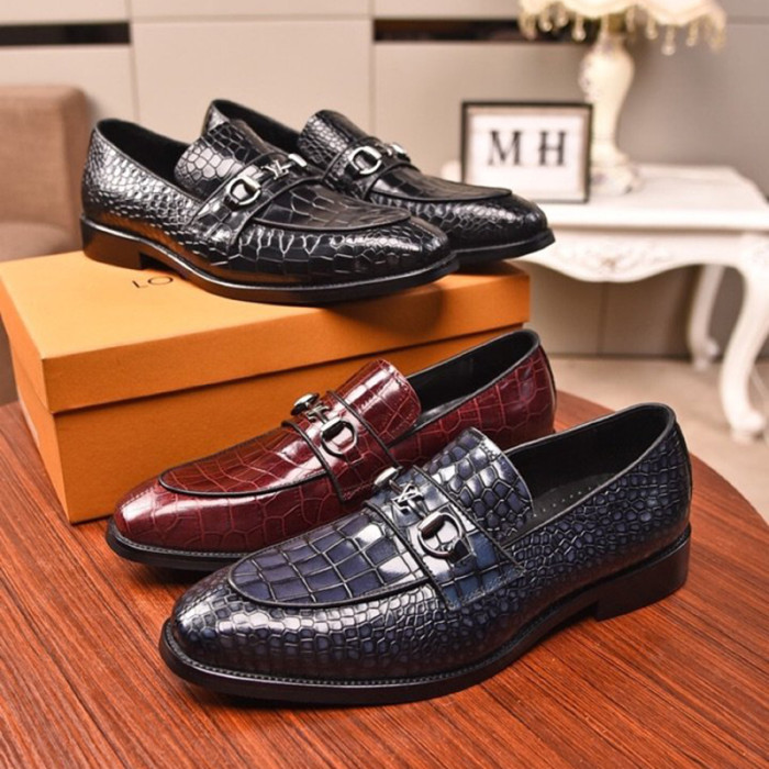 Louis Vuitton Men Shoes Business Luxury Brand LV Dress Shoes with Original Box