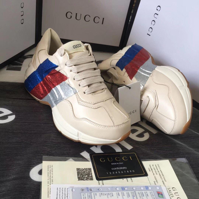 Gucci Womens Shoes Sneakers Fashion Type Luxury Brand Design Rhyton Sneaker with Original Box