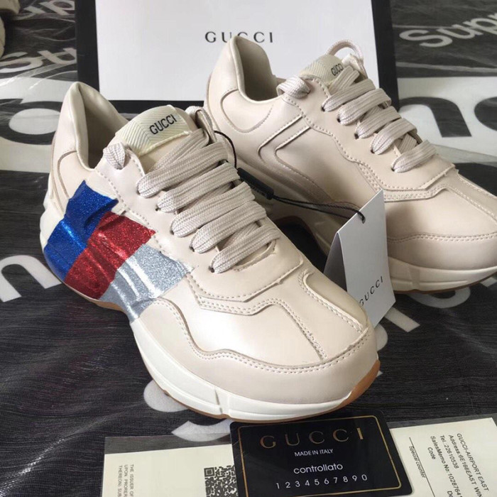 Gucci Womens Shoes Sneakers Fashion Type Luxury Brand Design Rhyton Sneaker with Original Box