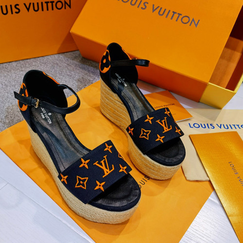Louis Vuitton Womens Shoes STARBOARD WEDGE SANDAL 9.5cm