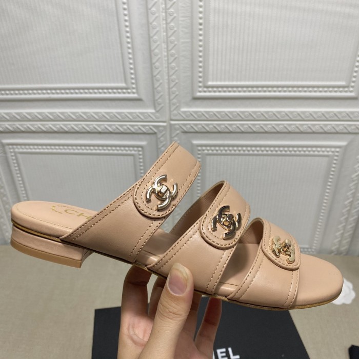 Chanel Womens Shoes Flat Mules