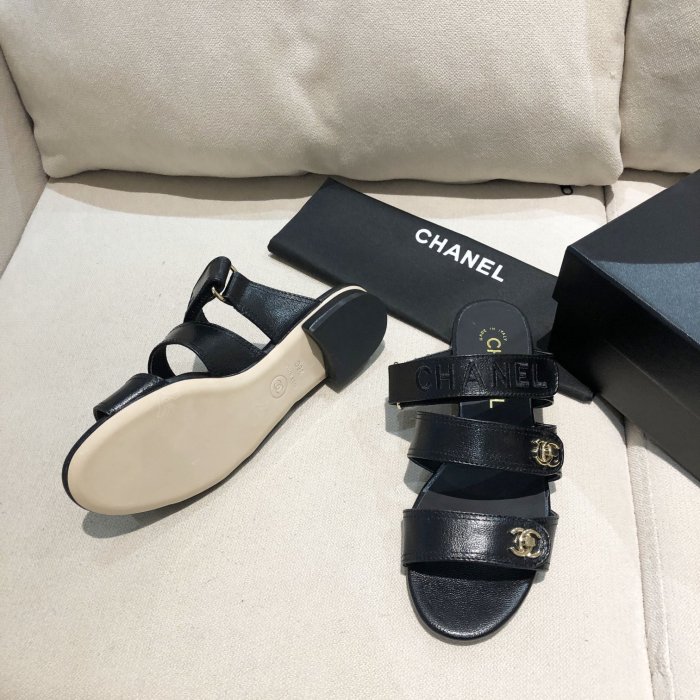 Chanel Womens Shoes Flat Mules