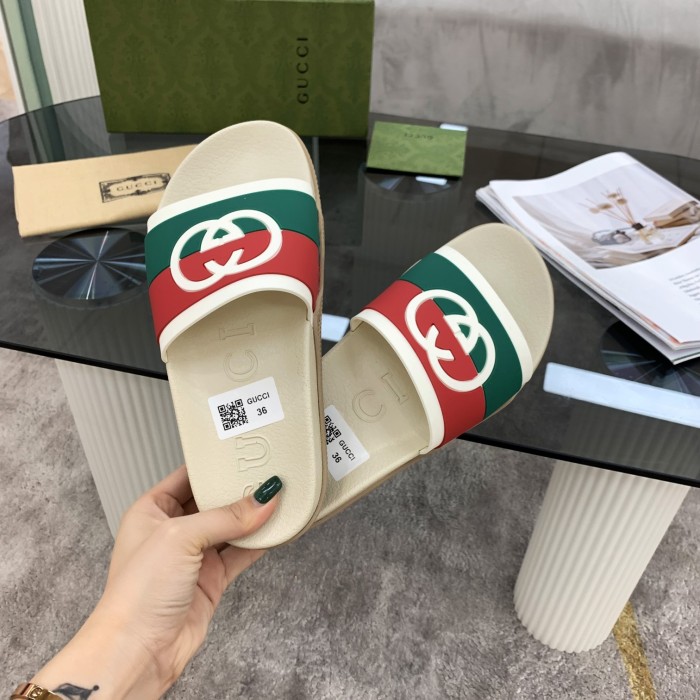 Gucci Men Womens Shoes Interlocking G Slide Sandal 655461 JFA00 9136