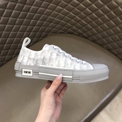 Dior Women Shoes Casual Luxury Brand B23 Low-Top Sneaker Reflective Gray Dior Oblique Canvas 3SN249YNT_H068