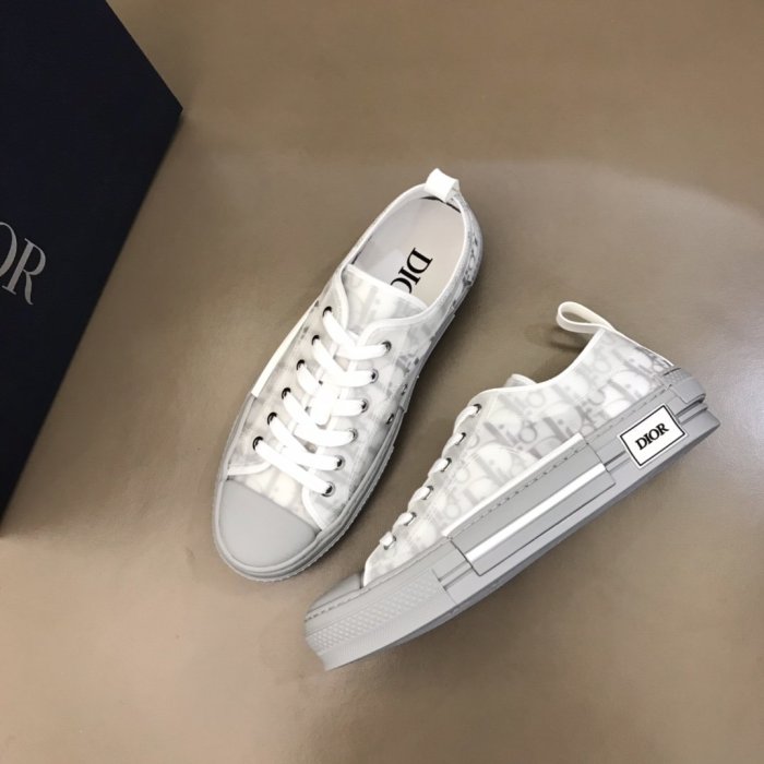 Dior Women Shoes Casual Luxury Brand B23 Low-Top Sneaker Reflective Gray Dior Oblique Canvas 3SN249YNT_H068