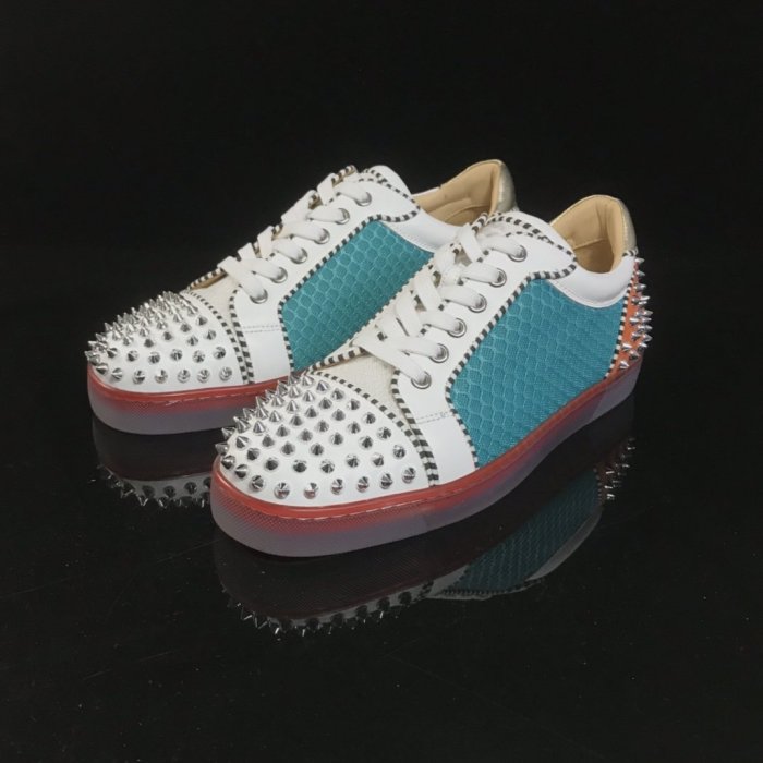 Christian Louboutin Mens Shoes Luxury Brand Red Bottom Design Louis Junior Spikes Flat with Original Box CL sneakers