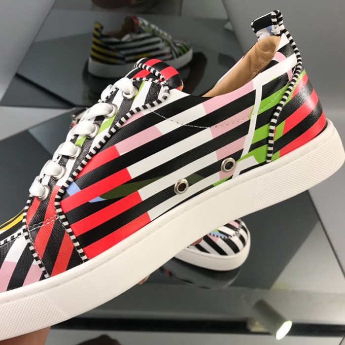 Christian Louboutin Mens Shoes Luxury Brand Red Bottom Design Louis Junior Spikes Flat with Original Box CL sneakers