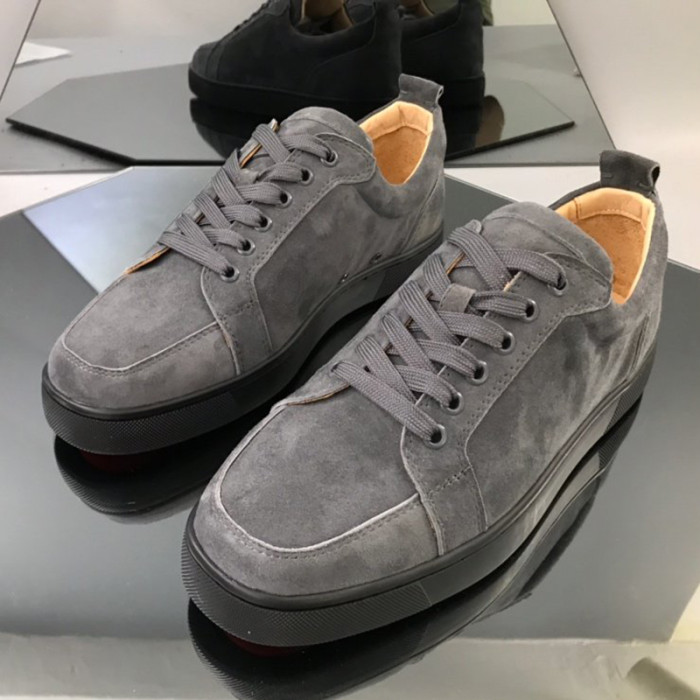 Christian Louboutin Mens Shoes Luxury Brand Red Bottom Design Louis Junior Spikes Flat with Original Box CL sneakers