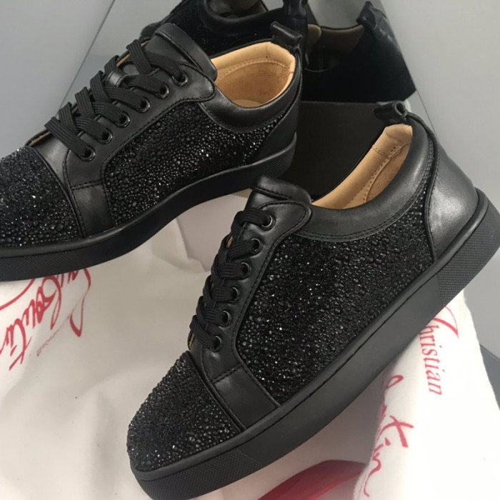 Christian Louboutin Mens Shoes Luxury Brand Red Bottom Design Louis Junior Spikes Flat with Original Box CL sneakers