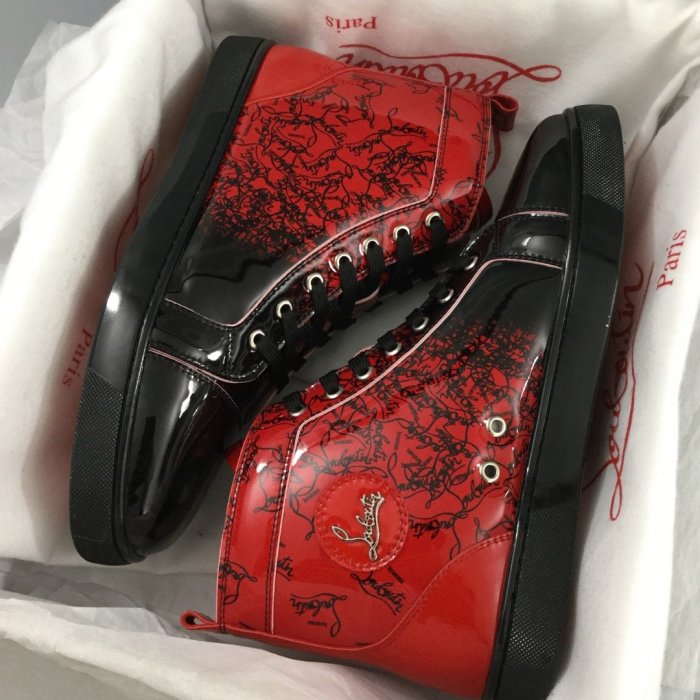 Christian Louboutin Mens Shoes Luxury Brand Red Bottom Design Louis Junior Spikes Flat with Original Box CL sneakers