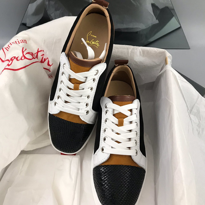 Christian Louboutin Mens Shoes Luxury Brand Red Bottom Design Louis Junior Spikes Flat with Original Box CL sneakers