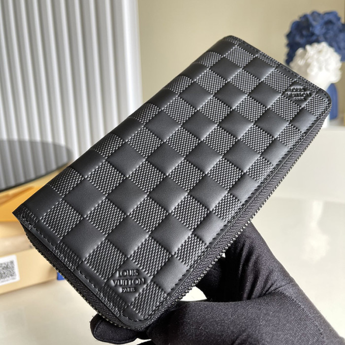 Louis Vuitton Mens Womens Wallets Purse Luxury Brand Designer ZIPPY WALLET VERTICAL Onyx Damier Infini Leather with Original Box N63548
