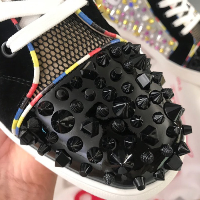 Christian Louboutin Mens Shoes Luxury Brand Red Bottom Design Louis Junior Spikes Flat with Original Box CL sneakers