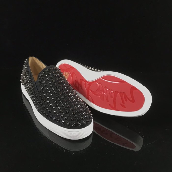 Christian Louboutin Mens Shoes Loafers Luxury Brand Red Bottom Design Louis Flat with Original Box CL Loafers