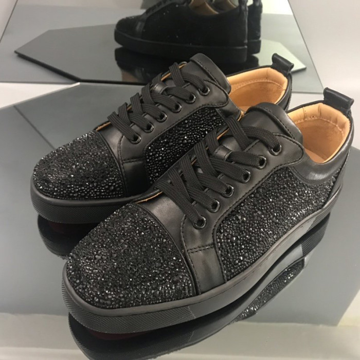 Christian Louboutin Mens Shoes Luxury Brand Red Bottom Design Louis Junior Spikes Flat with Original Box CL sneakers