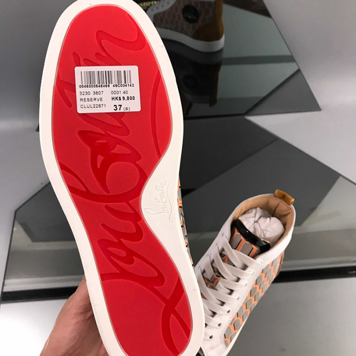 Christian Louboutin Mens Shoes Luxury Brand Red Bottom Design Louis Junior Spikes Flat with Original Box CL sneakers