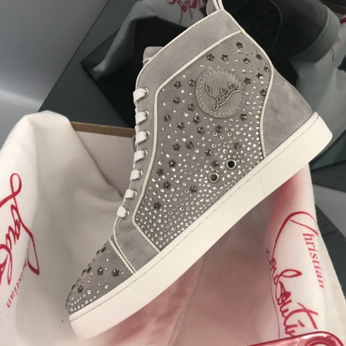 Christian Louboutin Mens Shoes Luxury Brand Red Bottom Design Louis Junior Spikes Flat with Original Box CL sneakers