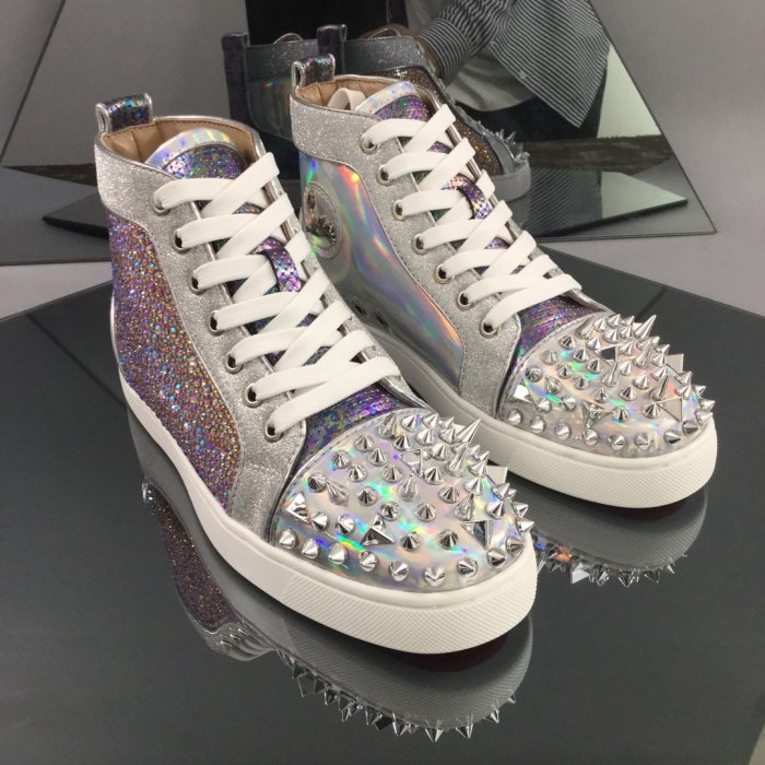 Christian Louboutin Mens Shoes Luxury Brand Red Bottom Design Louis Junior Spikes Flat with Original Box CL sneakers