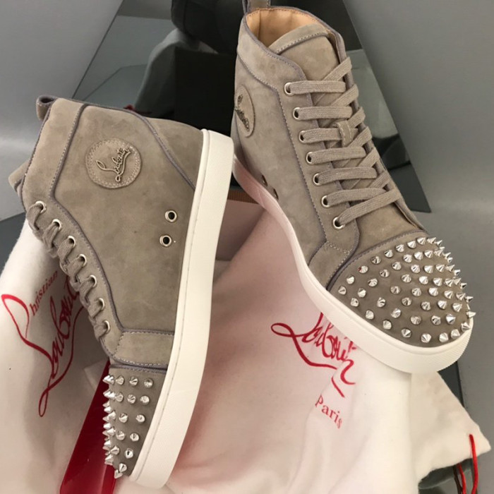 Christian Louboutin Mens Shoes Luxury Brand Red Bottom Design Louis Junior Spikes Flat with Original Box CL sneakers