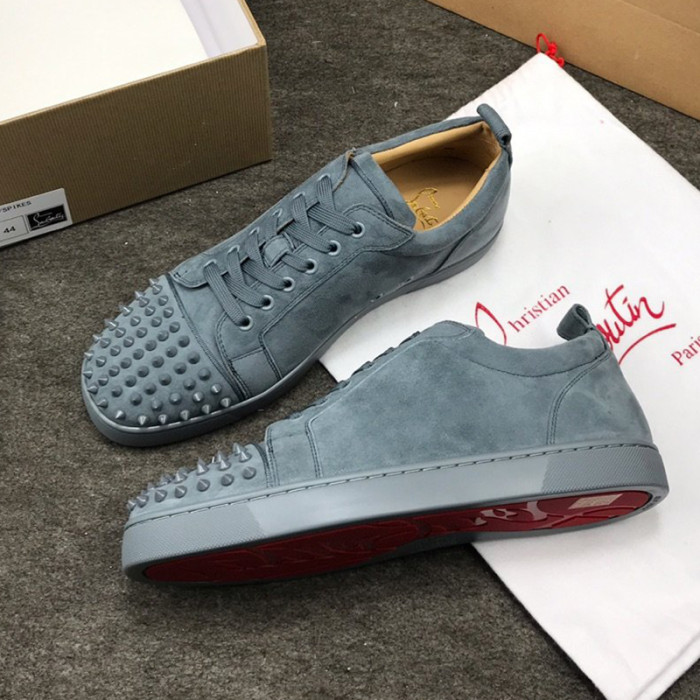 Christian Louboutin Mens Shoes Luxury Brand Red Bottom Design Louis Junior Spikes Flat with Original Box CL sneakers