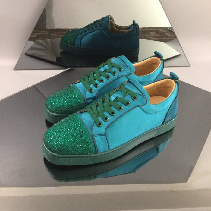 Christian Louboutin Mens Shoes Luxury Brand Red Bottom Design Louis Junior Spikes Flat with Original Box CL sneakers