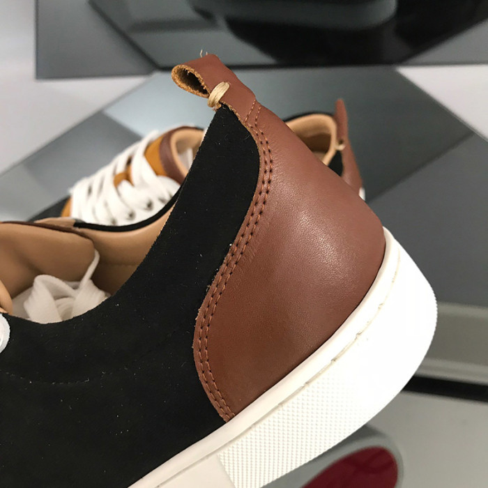 Christian Louboutin Mens Shoes Luxury Brand Red Bottom Design Louis Junior Spikes Flat with Original Box CL sneakers
