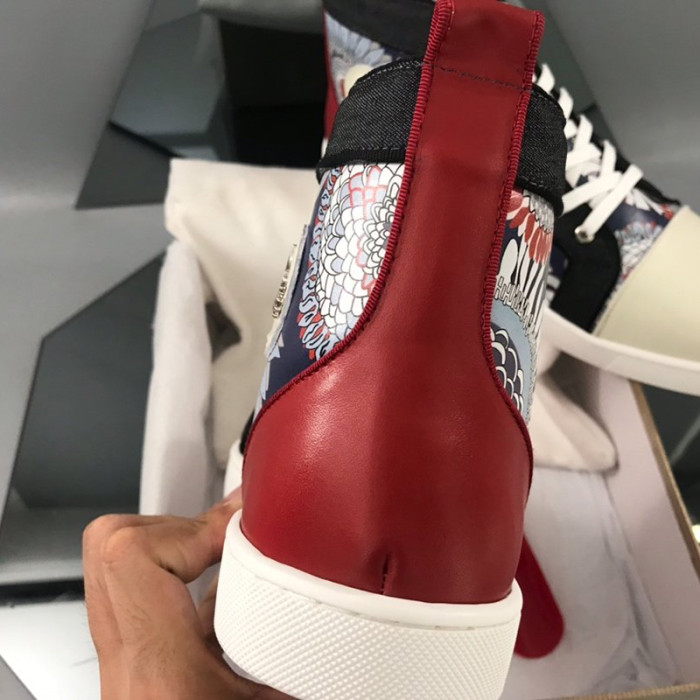 Christian Louboutin Mens Shoes Luxury Brand Red Bottom Design Louis Junior Spikes Flat with Original Box CL sneakers