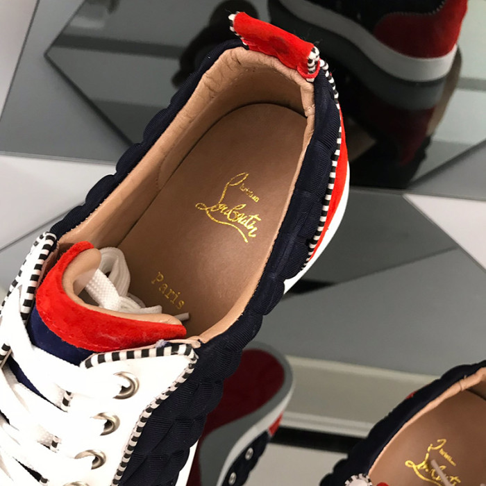 Christian Louboutin Mens Shoes Luxury Brand Red Bottom Design Louis Junior Spikes Flat with Original Box CL sneakers