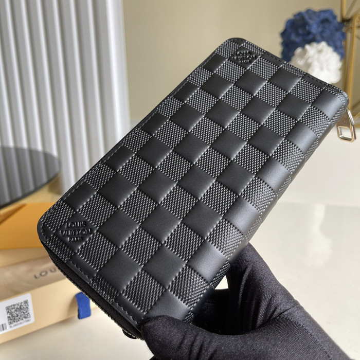 Louis Vuitton Mens Womens Wallets Purse Luxury Brand Designer ZIPPY WALLET VERTICAL Onyx Damier Infini Leather with Original Box N63548