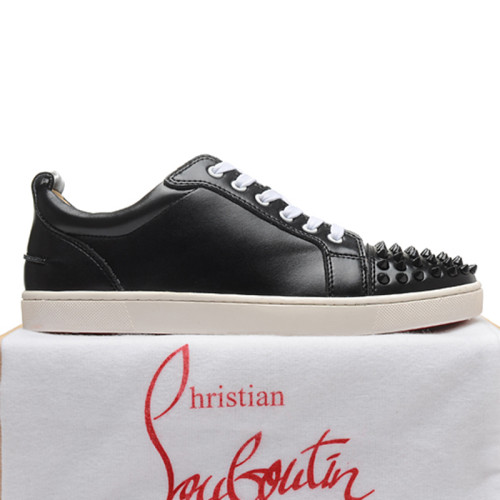 Christian Louboutin Mens Shoes Luxury Brand Red Bottom Design Louis Junior Spikes Flat with Original Box CL sneakers