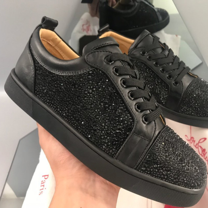 Christian Louboutin Mens Shoes Luxury Brand Red Bottom Design Louis Junior Spikes Flat with Original Box CL sneakers
