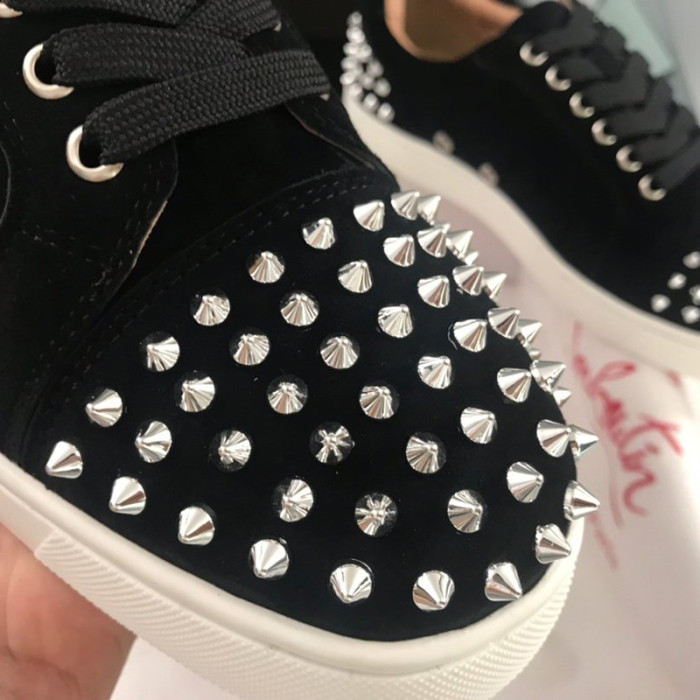 Christian Louboutin Mens Shoes Luxury Brand Red Bottom Design Louis Junior Spikes Flat with Original Box CL sneakers