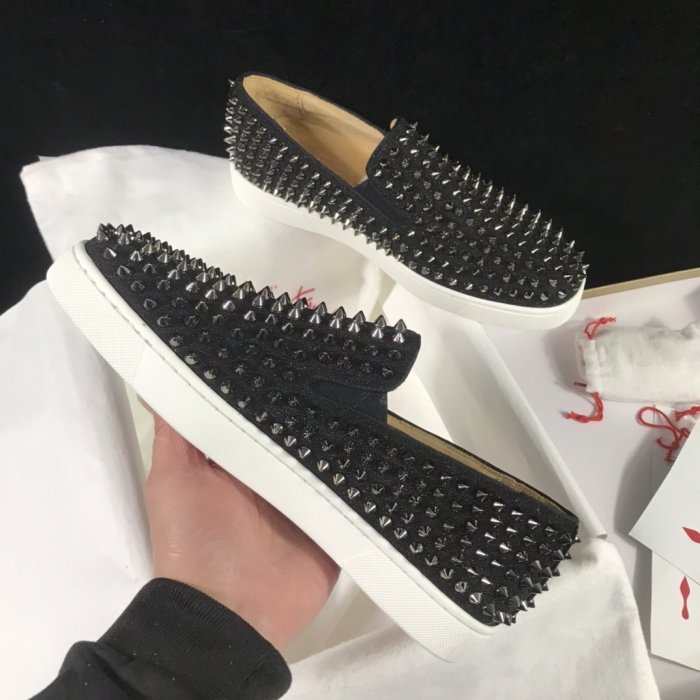 Christian Louboutin Mens Shoes Loafers Luxury Brand Red Bottom Design Louis Flat with Original Box CL Loafers