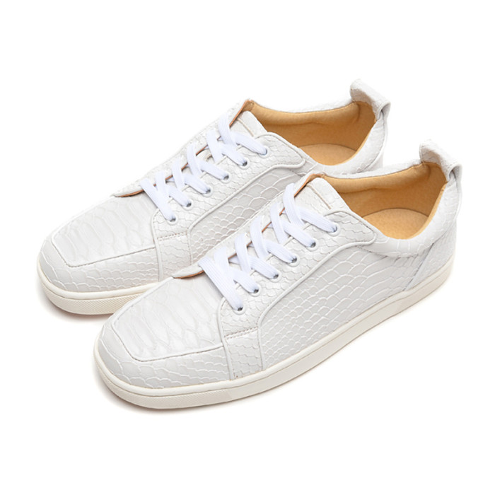 Christian Louboutin Mens Shoes Luxury Brand Red Bottom Design Louis Junior Spikes Flat with Original Box CL sneakers
