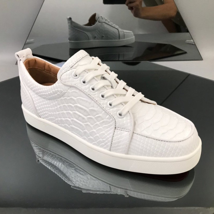 Christian Louboutin Mens Shoes Luxury Brand Red Bottom Design Louis Junior Spikes Flat with Original Box CL sneakers