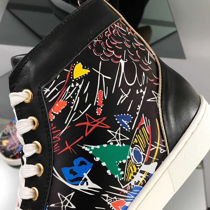 Christian Louboutin Mens Shoes Luxury Brand Red Bottom Design Louis Junior Spikes Flat with Original Box CL sneakers