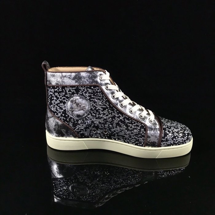 Christian Louboutin Mens Shoes Luxury Brand Red Bottom Design Louis Junior Spikes Flat with Original Box CL sneakers