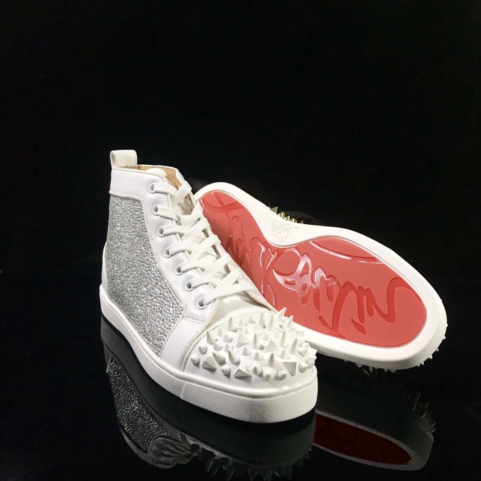 Christian Louboutin Mens Shoes Luxury Brand Red Bottom Design Louis Junior Spikes Flat with Original Box CL sneakers