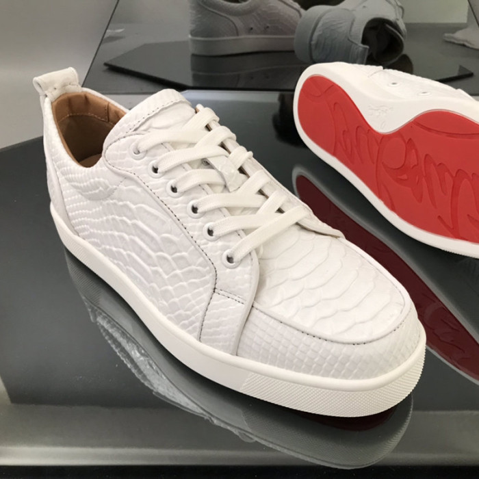 Christian Louboutin Mens Shoes Luxury Brand Red Bottom Design Louis Junior Spikes Flat with Original Box CL sneakers
