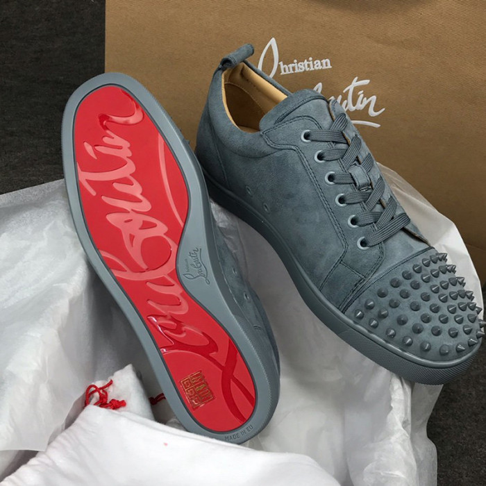 Christian Louboutin Mens Shoes Luxury Brand Red Bottom Design Louis Junior Spikes Flat with Original Box CL sneakers
