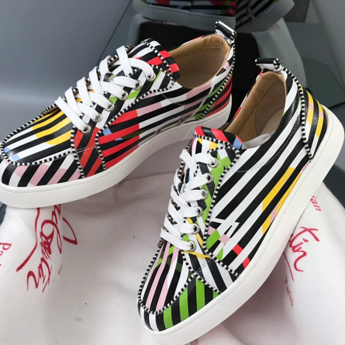 Christian Louboutin Mens Shoes Luxury Brand Red Bottom Design Louis Junior Spikes Flat with Original Box CL sneakers
