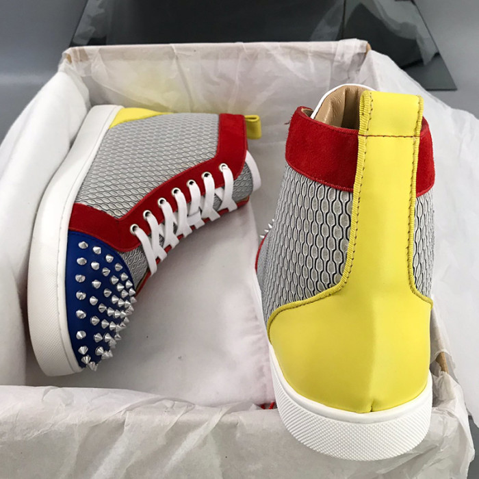 Christian Louboutin Mens Shoes Luxury Brand Red Bottom Design Louis Junior Spikes Flat with Original Box CL sneakers