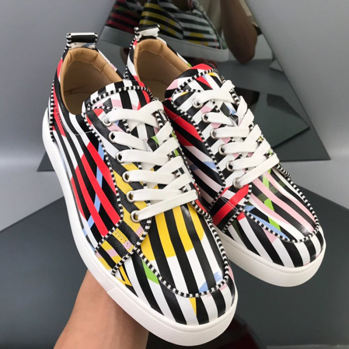 Christian Louboutin Mens Shoes Luxury Brand Red Bottom Design Louis Junior Spikes Flat with Original Box CL sneakers
