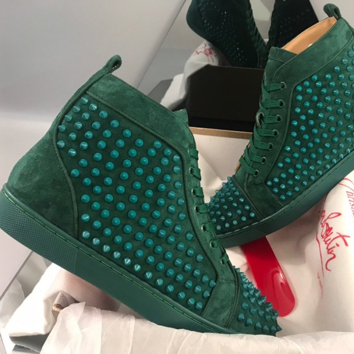 Christian Louboutin Mens Shoes Luxury Brand Red Bottom Design Louis Junior Spikes Flat with Original Box CL sneakers