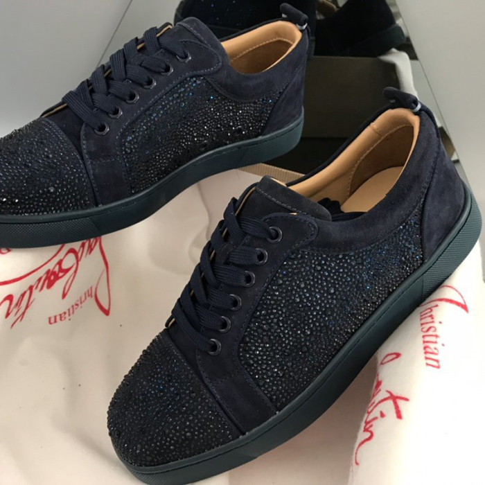 Christian Louboutin Mens Shoes Luxury Brand Red Bottom Design Louis Junior Spikes Flat with Original Box CL sneakers