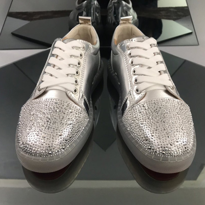 Christian Louboutin Mens Shoes Luxury Brand Red Bottom Design Louis Junior Spikes Flat with Original Box CL sneakers
