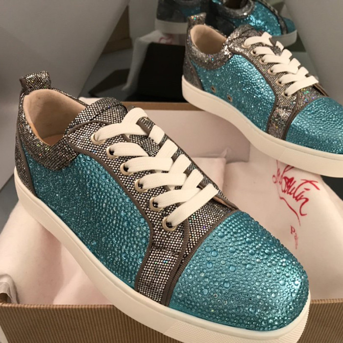 Christian Louboutin Mens Shoes Luxury Brand Red Bottom Design Louis Junior Spikes Flat with Original Box CL sneakers