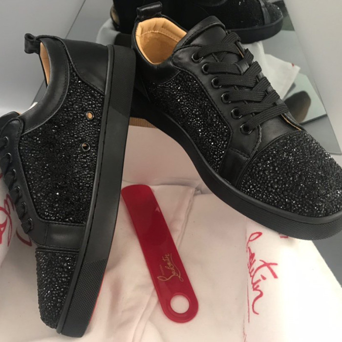 Christian Louboutin Mens Shoes Luxury Brand Red Bottom Design Louis Junior Spikes Flat with Original Box CL sneakers
